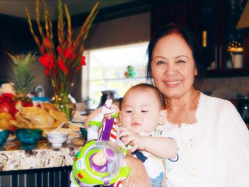 Nghệ sĩ Lưu Nga và con trai út của Bằng Kiều - Trizzie