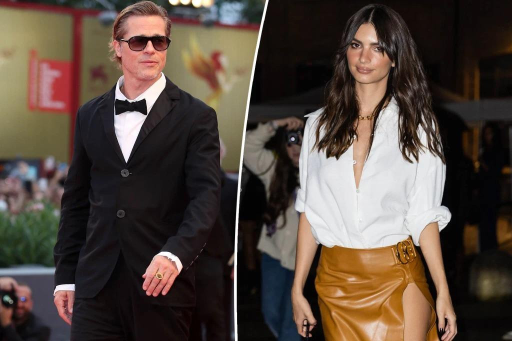 Nguồn tin xác nhận Brad Pitt đi chơi vài lần cùng Emily Ratajkowski nhưng không hẹn hò. Ảnh: Page Six.