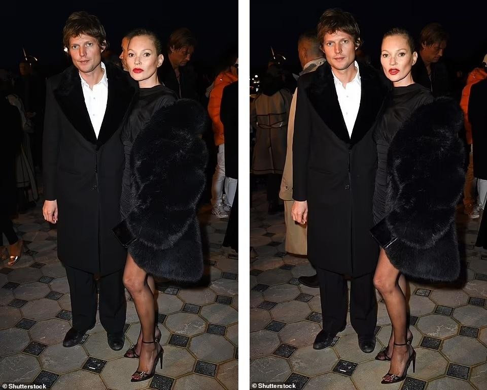 Hộ tống Kate Moss đến sự kiện thời trang cao cấp là bạn trai kém 13 tuổi Nikolai von Bismarck.