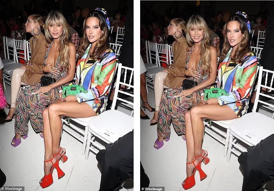 Heidi và Alessandra là khách mời ngồi hàng ghế đầu tại show thời trang. Ảnh: Wire Images.