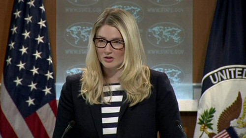 Marie Harf, phát ngôn viên Bộ Ngoại giao Mỹ. Ảnh: Theafghanistanexpress.net