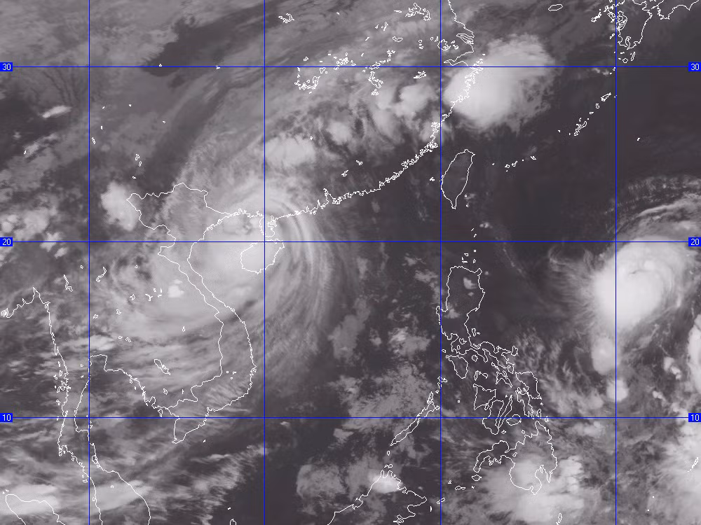 Ảnh chụp mây vệ tinh cơn bão số 5. Nguồn: Trung tâm dự báo khí tượng thủy văn trung ương 