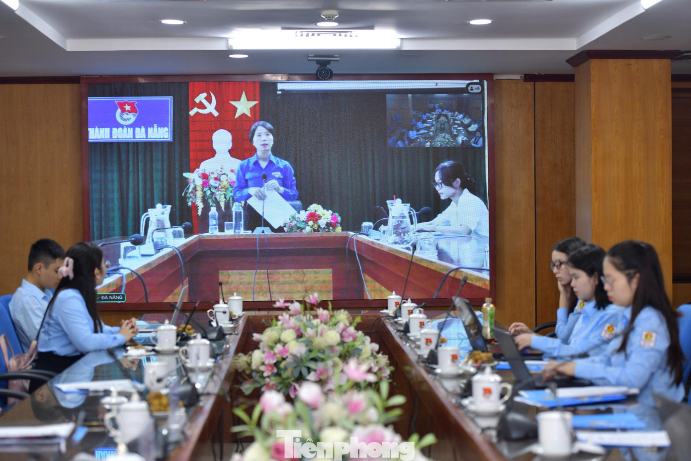 Chị Nguyễn Thị Anh Thảo - Phó Bí thư Thành Đoàn, Chủ tịch Hội đồng Đội Thành phố Đà Nẵng chia sẻ từ điểm cầu TP Đà Nẵng.