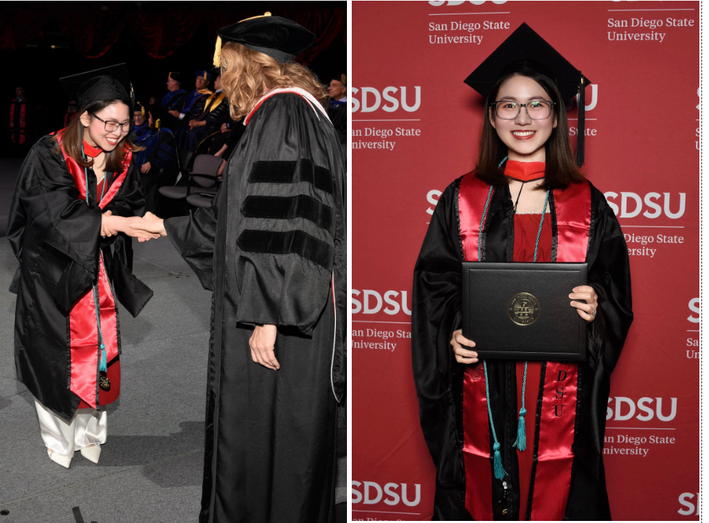 Chị Thu tốt nghiệp Thạc sĩ Truyền thông của Trường Đại học San Diego.