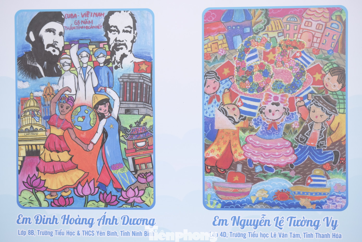Các tác phẩm nổi bật được trưng bày tại Trường Tiểu học Việt Nam - Cuba. Ảnh: Châu Linh Các tác phẩm nổi bật được trưng bày tại Trường Tiểu học Việt Nam - Cuba. Ảnh: Châu Linh