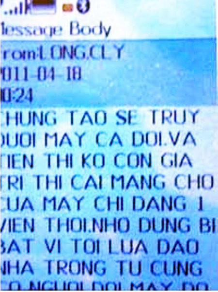 Một tin nhắn khủng bố con nợ