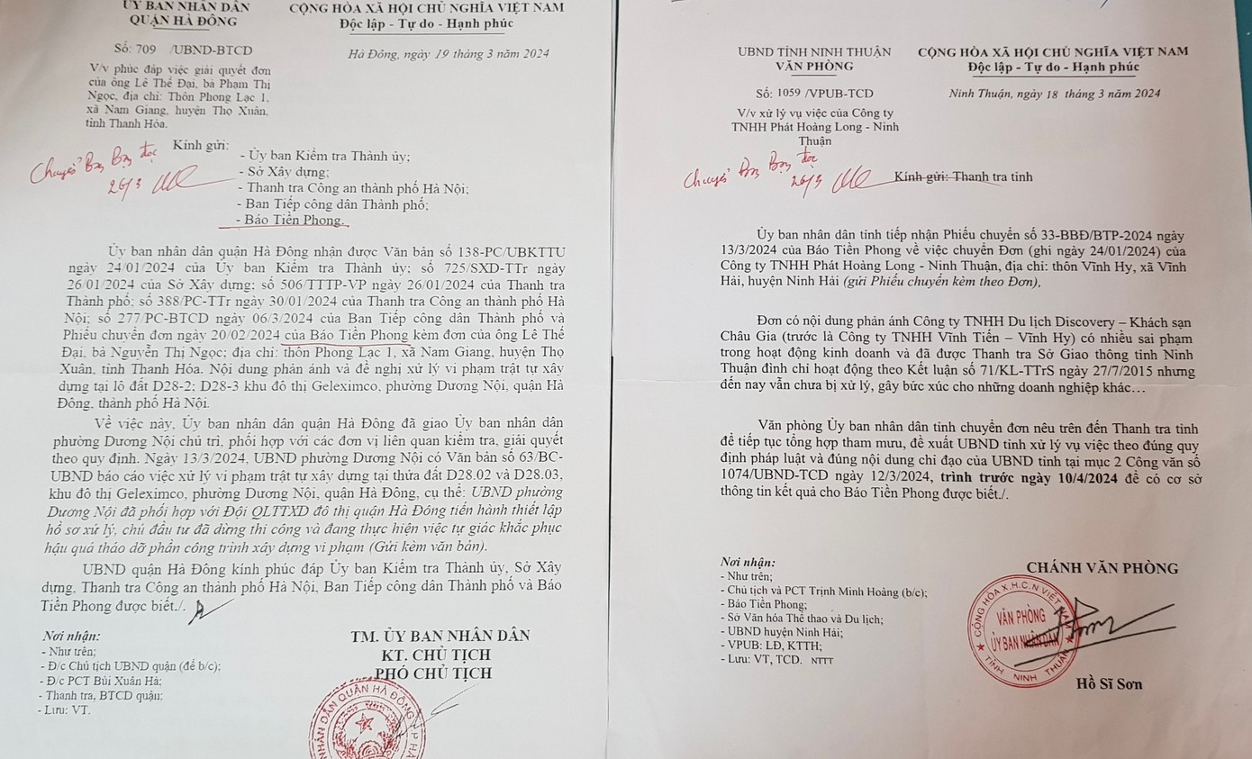 Một số văn bản trả lời báo Tiền Phong của các cơ quan chức năng. Một số văn bản trả lời báo Tiền Phong của các cơ quan chức năng.