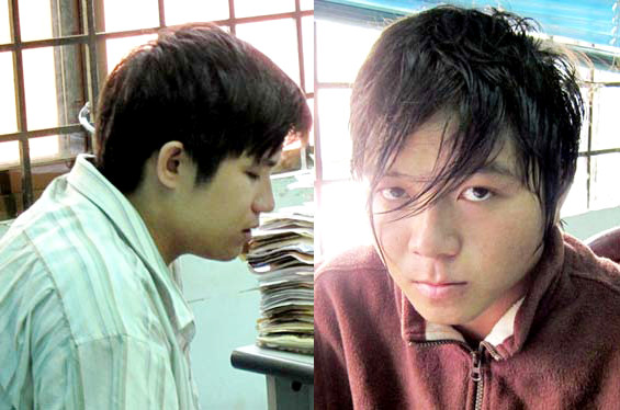 2 hung thủ Lương Hoài Sang (ảnh phải), Nguyễn Trọng Nhân (ảnh trái).. 2 hung thủ Lương Hoài Sang (ảnh phải), Nguyễn Trọng Nhân (ảnh trái).