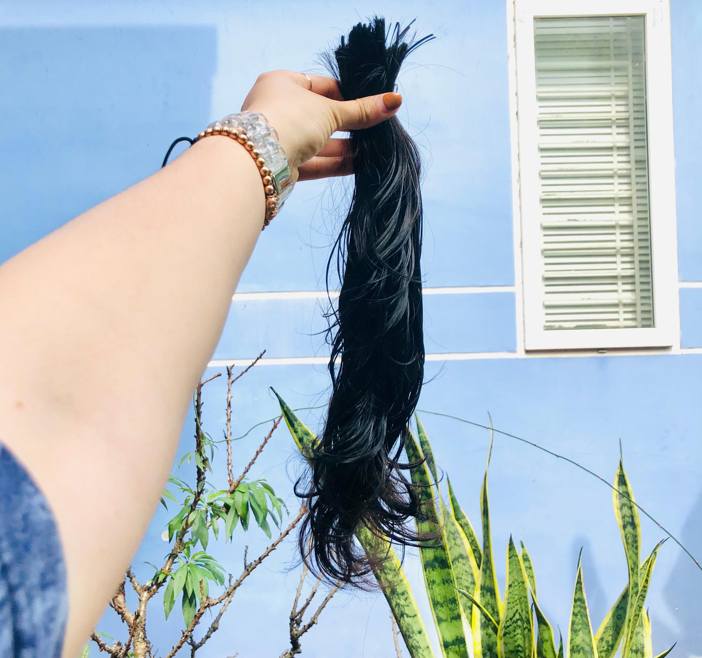 Bộ tóc đen óng ả chị Minh Anh gửi tặng các bệnh nhân ung thư. Bộ tóc đen óng ả chị Minh Anh gửi tặng các bệnh nhân ung thư.