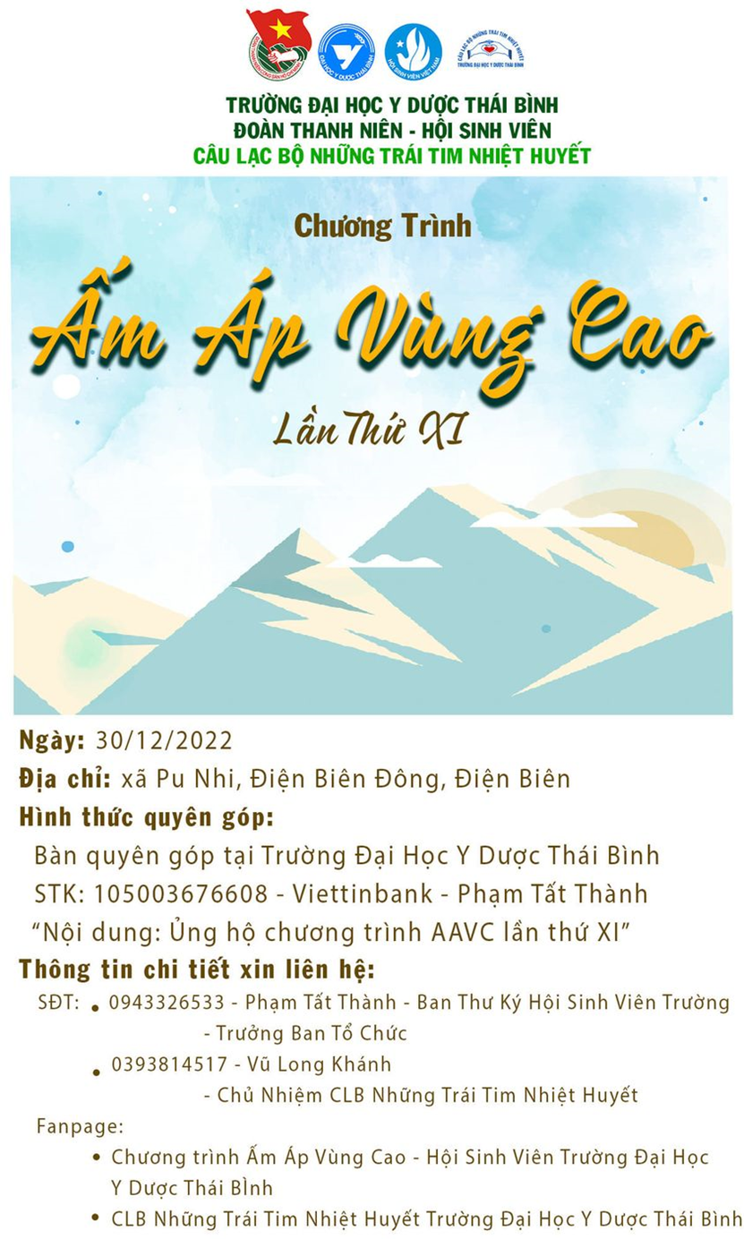 Thông tin về chương trình "Ấm áp vùng cao lần thứ XI" và hình thức quyên góp.