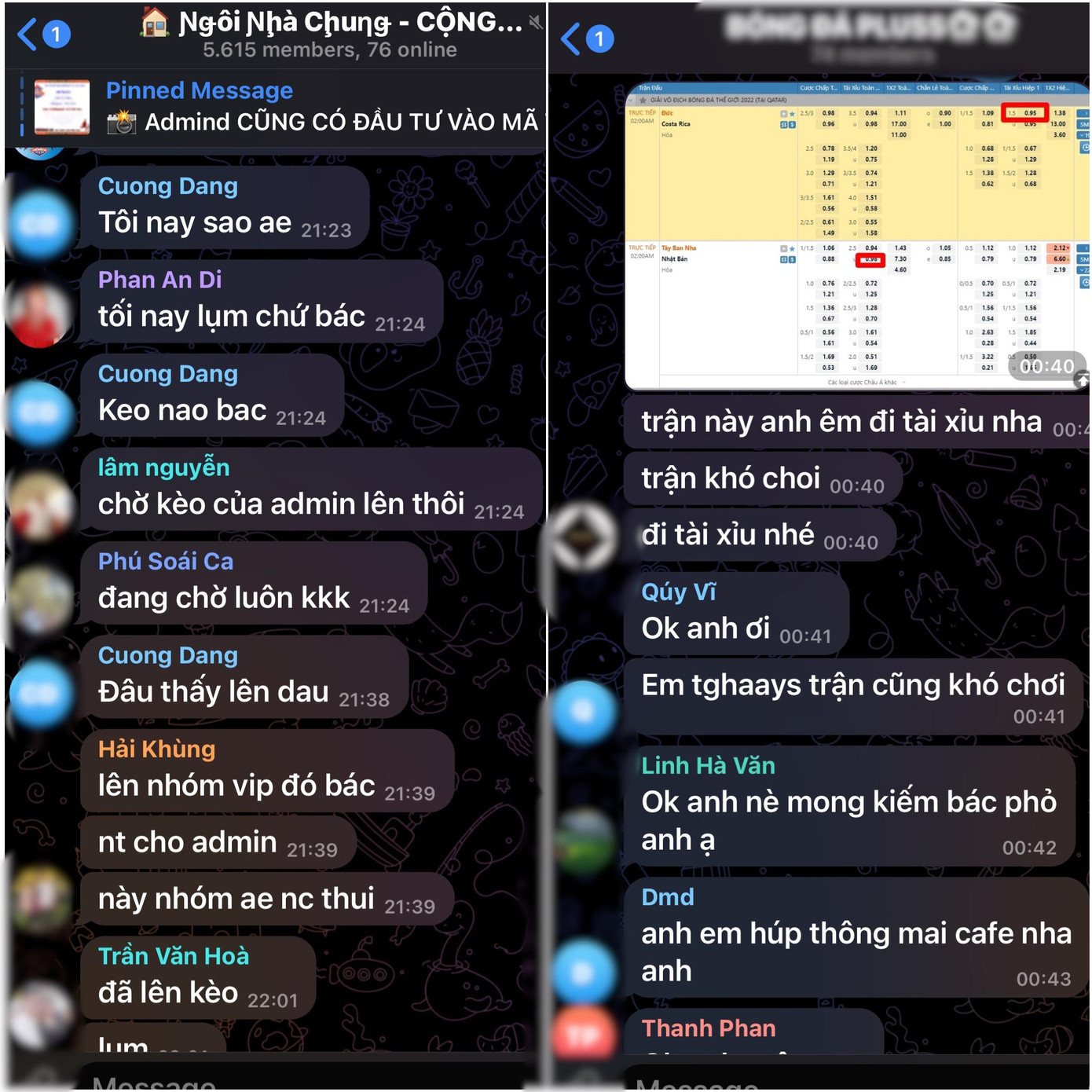 “Chốt kèo” trên Telegram - nền tảng rất khó quản lý, bởi người chơi không phải tiết lộ danh tính. “Chốt kèo” trên Telegram - nền tảng rất khó quản lý, bởi người chơi không phải tiết lộ danh tính.