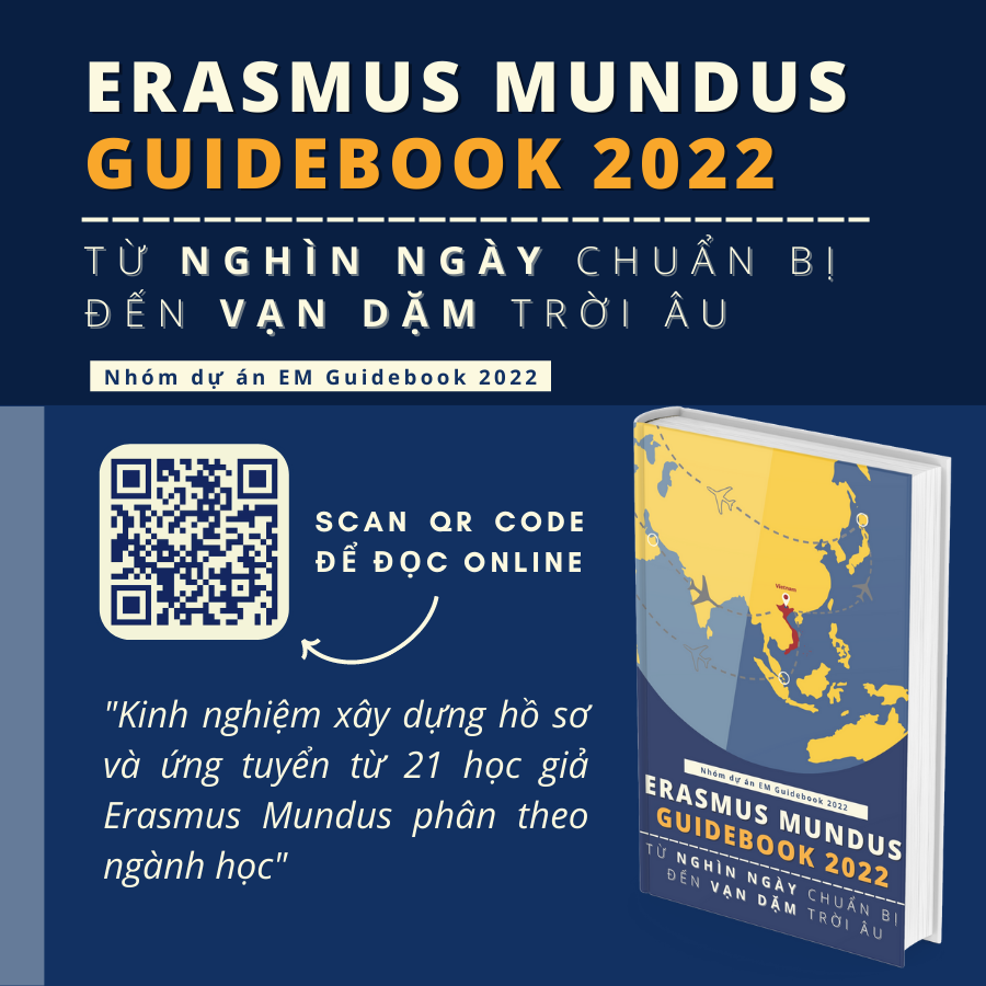 Hoài Phương là Phó dự án “Erasmus Mundus Guidebook 2022” - quyển sách chia sẻ mọi khía cạnh liên quan đến Erasmus Mundus ở tất cả các nhóm ngành, do chính những sinh viên từng trúng tuyển học bổng này chấp bút. Hoài Phương là Phó dự án “Erasmus Mundus Guidebook 2022” - quyển sách chia sẻ mọi khía cạnh liên quan đến Erasmus Mundus ở tất cả các nhóm ngành, do chính những sinh viên từng trúng tuyển học bổng này chấp bút.