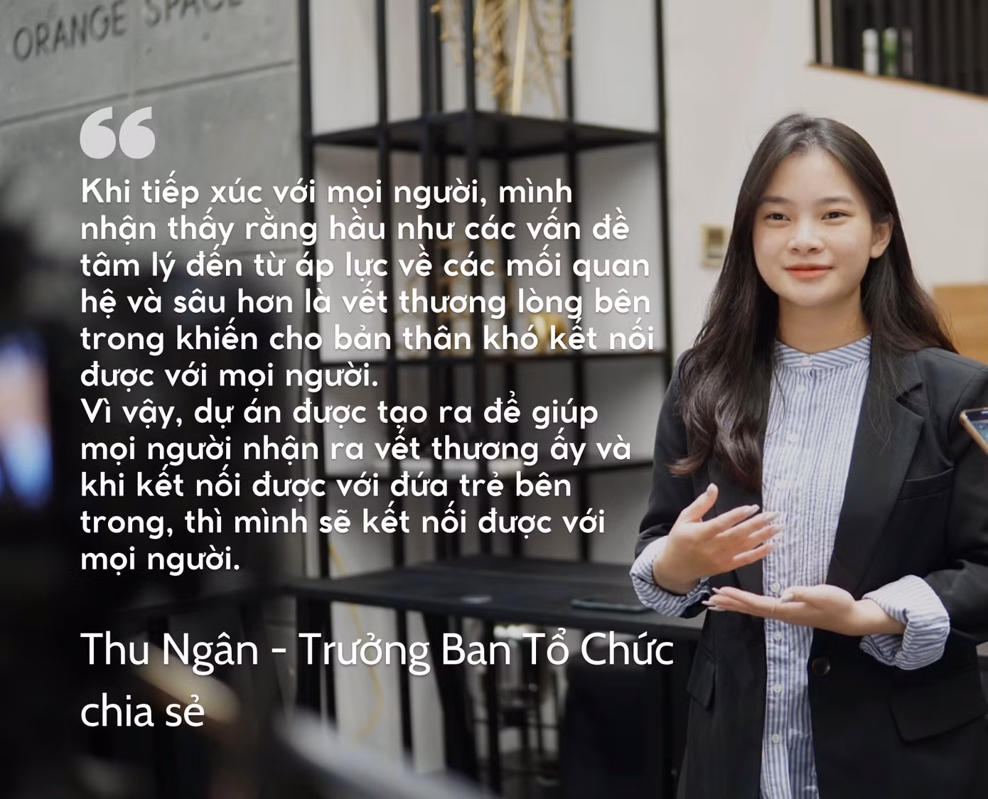 Thu Ngân chia sẻ về dự án. Ảnh 502