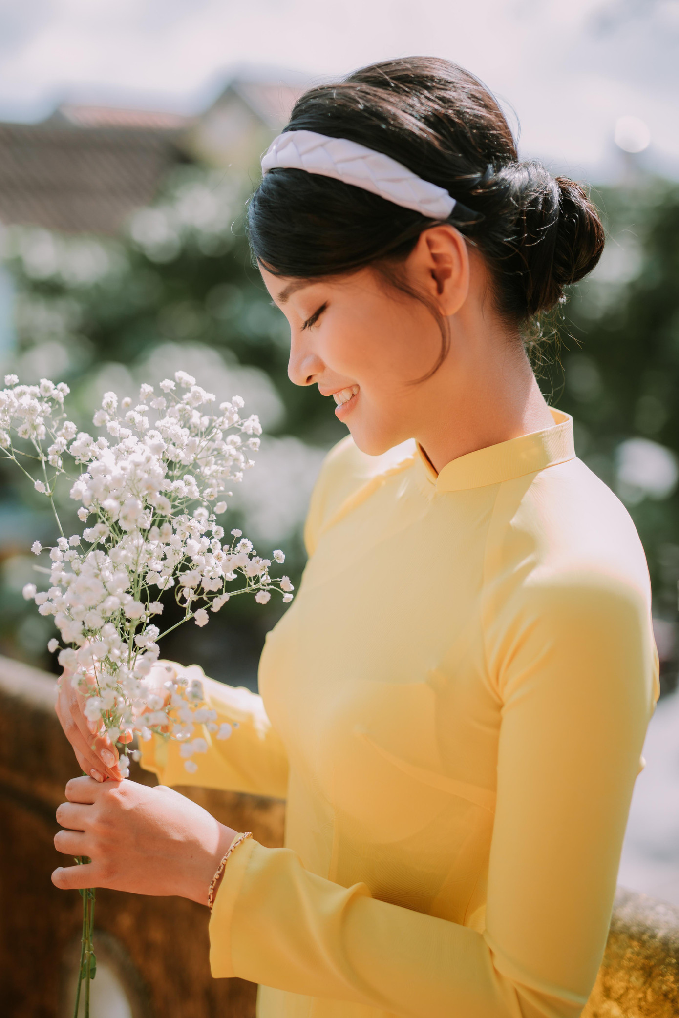 Cô gái xứ Quảng hy vọng về một năm mới nhiều niềm vui, may mắn và hạnh phúc.