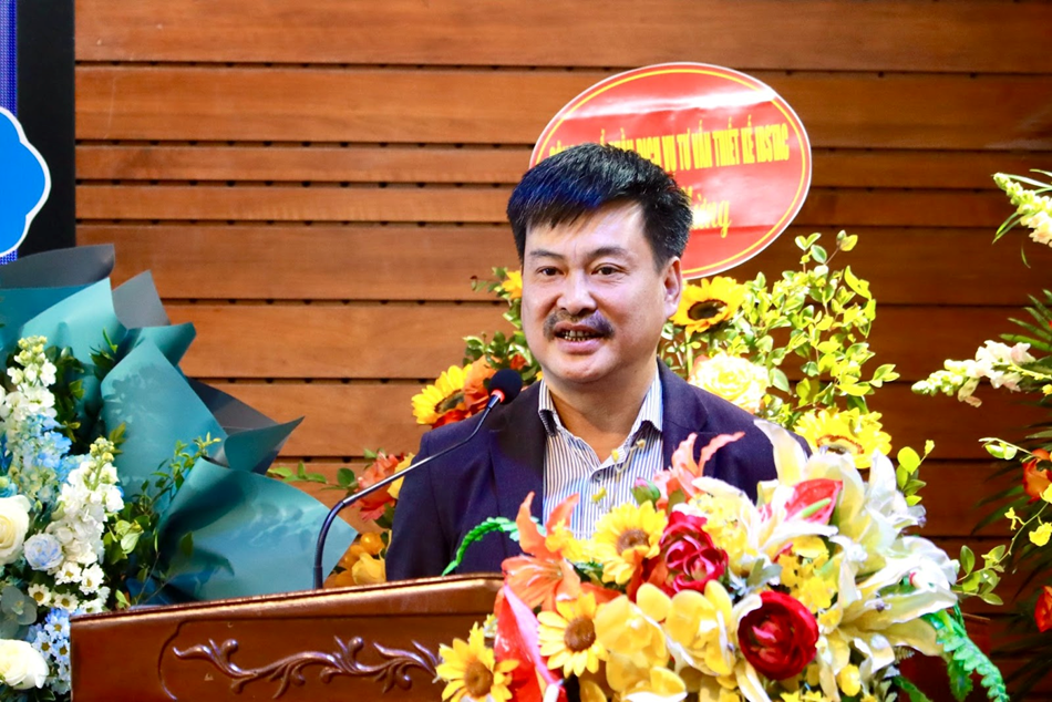 TS.KTS Vương Hải Long (Trưởng Khoa Kiến trúc, Trưởng ban tổ chức Giải thưởng) phát biểu tại buổi lễ.