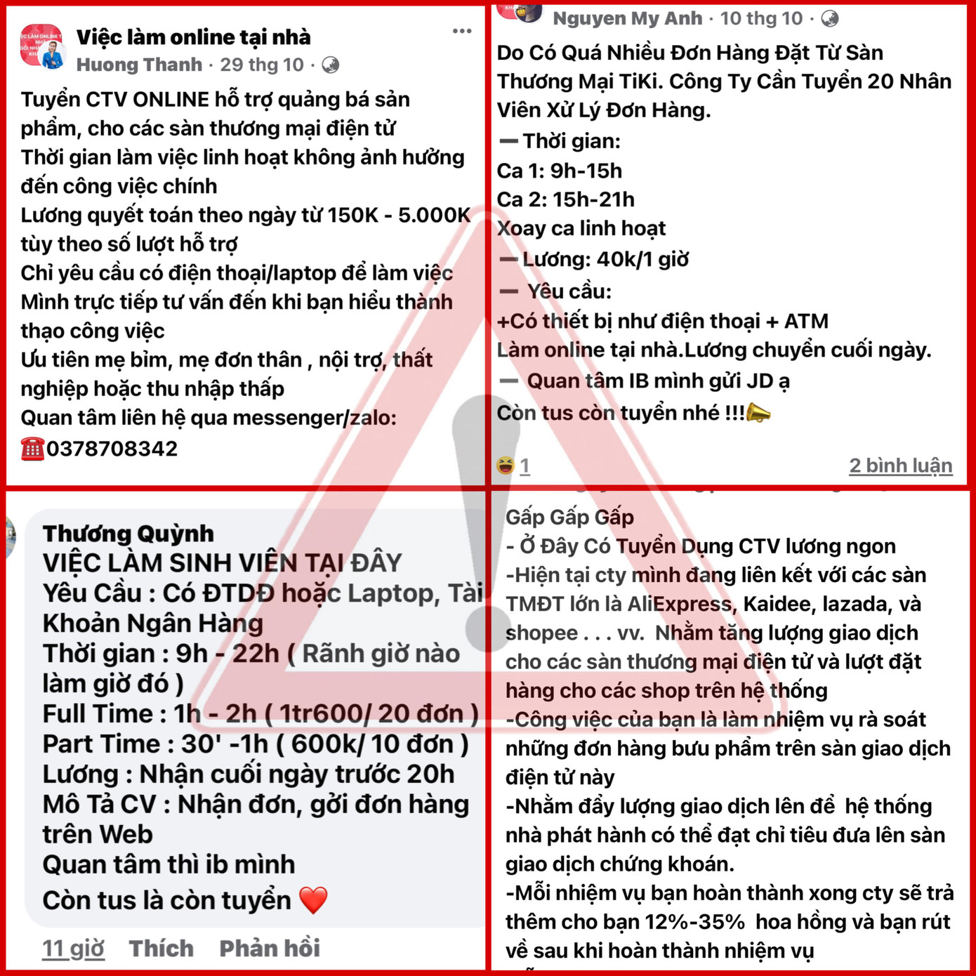 Cẩn trọng với những thông tin tuyển dụng tràn lan trong các hội, nhóm tìm việc làm.