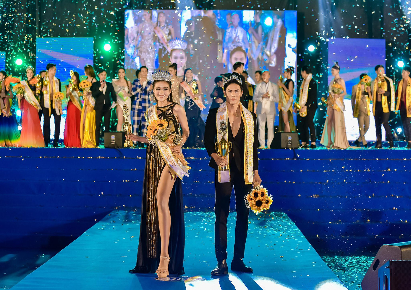 Mister Vietnam Fitness Model 2021 Nguyễn Hữu Anh và Miss Vietnam Fitness Model 2021 Đỗ Phan Thanh Nhi.