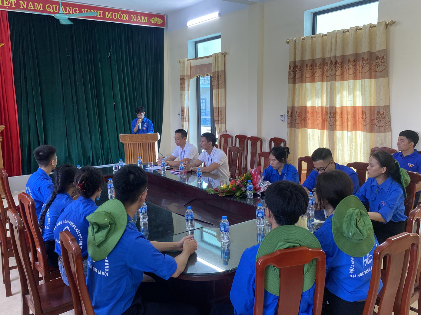 Vũ Minh Phúc – Đội trưởng 34 HUST phát biểu tại buổi lễ ra quân.