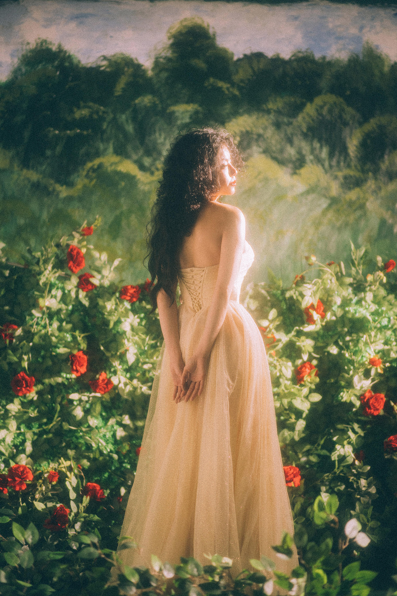 Lê Mai Sang hoá công chúa giữa vườn hồng mộng mơ.