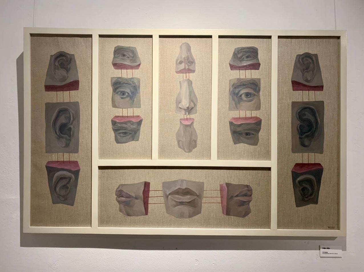 Tác phẩm ''Hiện diện'' của họa sĩ Vũ Hoàng. Tác phẩm ''Hiện diện'' của họa sĩ Vũ Hoàng.