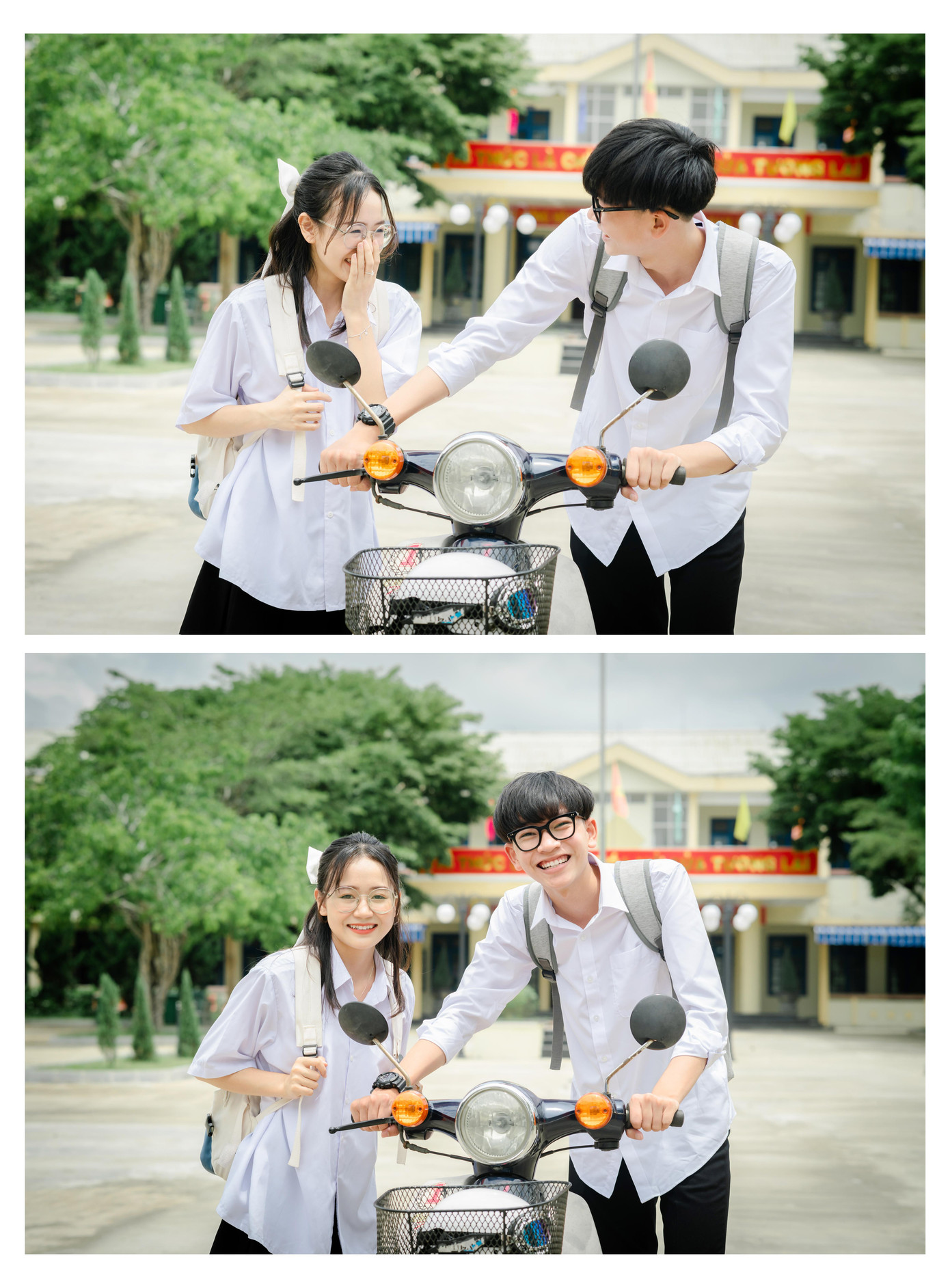 Nụ cười rạng rỡ của hai bạn trẻ người Quảng Nam.