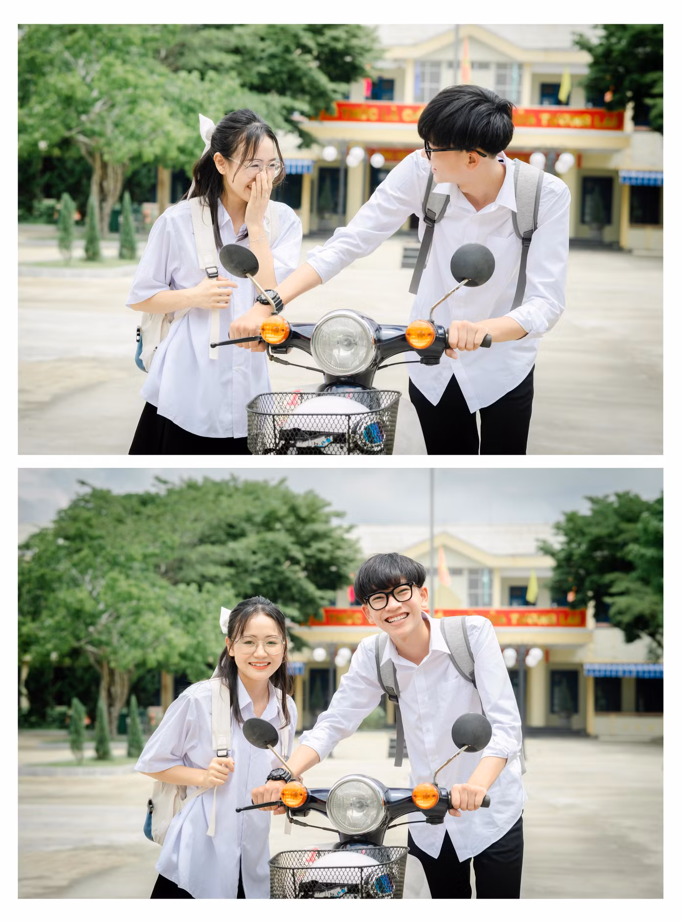 Nụ cười rạng rỡ của hai bạn trẻ người Quảng Nam.
