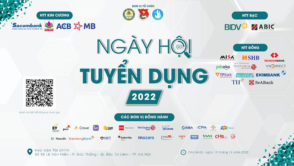 Thông tin về Ngày hội Tuyển dụng năm 2022 do Học viện Tài chính tổ chức.