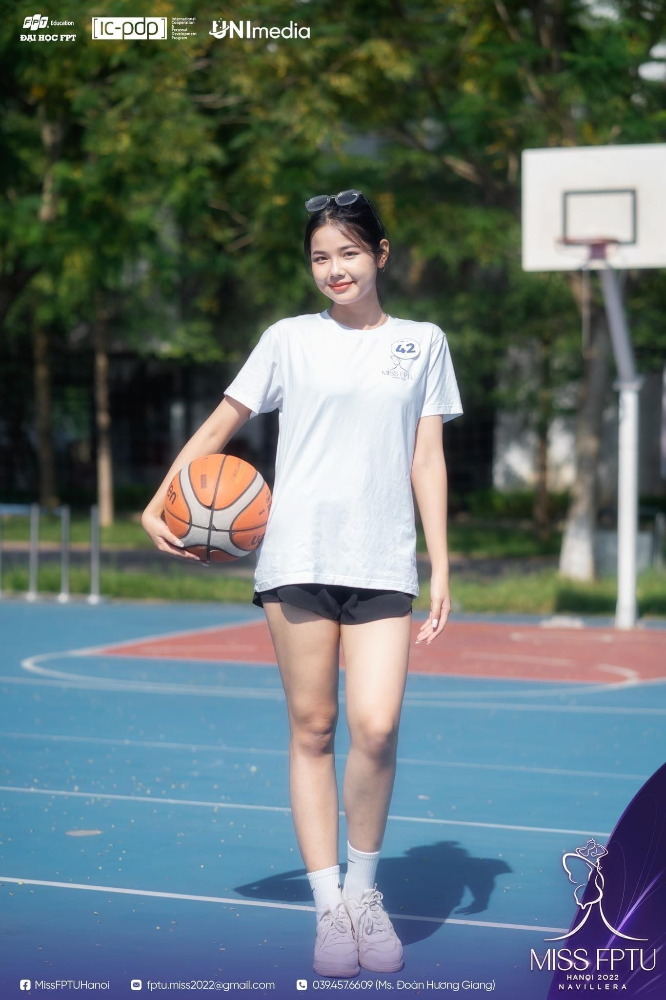 Hình ảnh năng động của Thu Thuỷ tại phần thi Hoa khôi Thể thao.