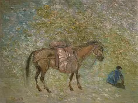 "Nỗi niềm". Tranh Đỗ Đức.