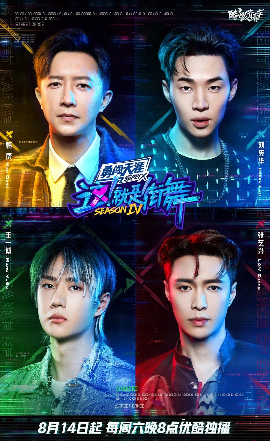 4 đội trưởng Hàn Canh, Trương Nghệ Hưng, Vương Nhất Bác, Lưu Hiến Hoa trong mùa 4.