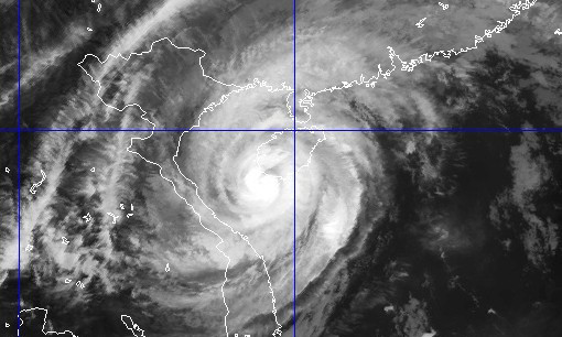 Hình ảnh bão Haiyan trên ảnh mây vệ tinh vào 17h chiều nay (10/11) 