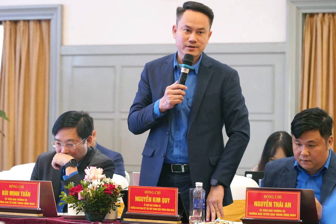 Hội nghị đã nhận được nhiều ý kiến trao đổi từ đại diện các ban, đơn vị T.Ư Đoàn và đại diện các tỉnh đoàn trong cụm. Ảnh: Kiều Anh