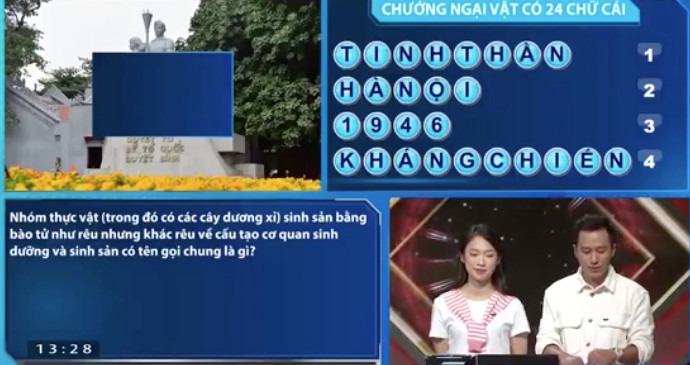 Trung Kiên giải đáp chính xác phần thi Vượt chướng ngại vật.