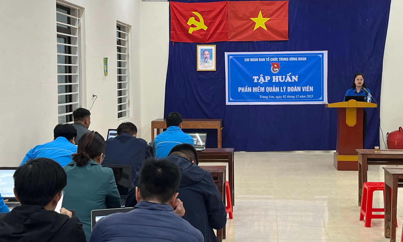 Hoạt động tập huấn phần mềm quản lý đoàn viên.