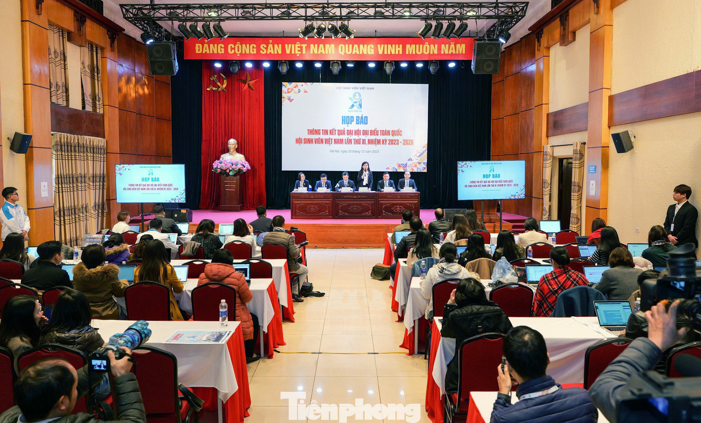 Quang cảnh họp báo thông tin kết quả Đại hội đại biểu toàn quốc Hội Sinh viên Việt Nam lần thứ XI.