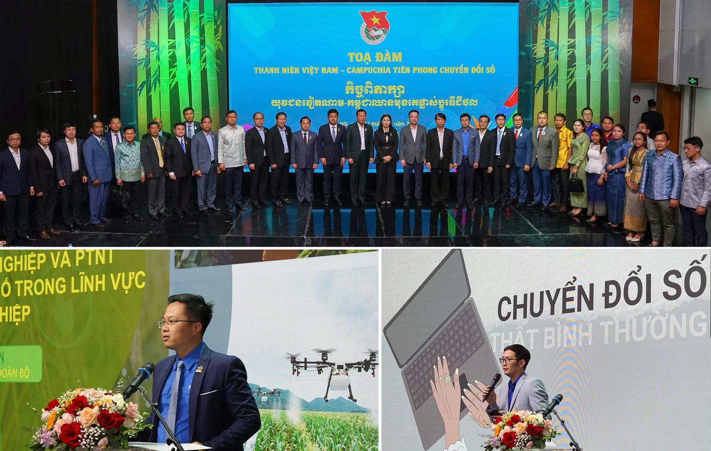 Tọa đàm Thanh niên Việt Nam - Campuchia tiên phong chuyển đổi số trong khuôn khổ Gặp gỡ Hữu nghị Thanh niên hai nước năm 2023. Ảnh: Ban Quốc tế T.Ư Đoàn