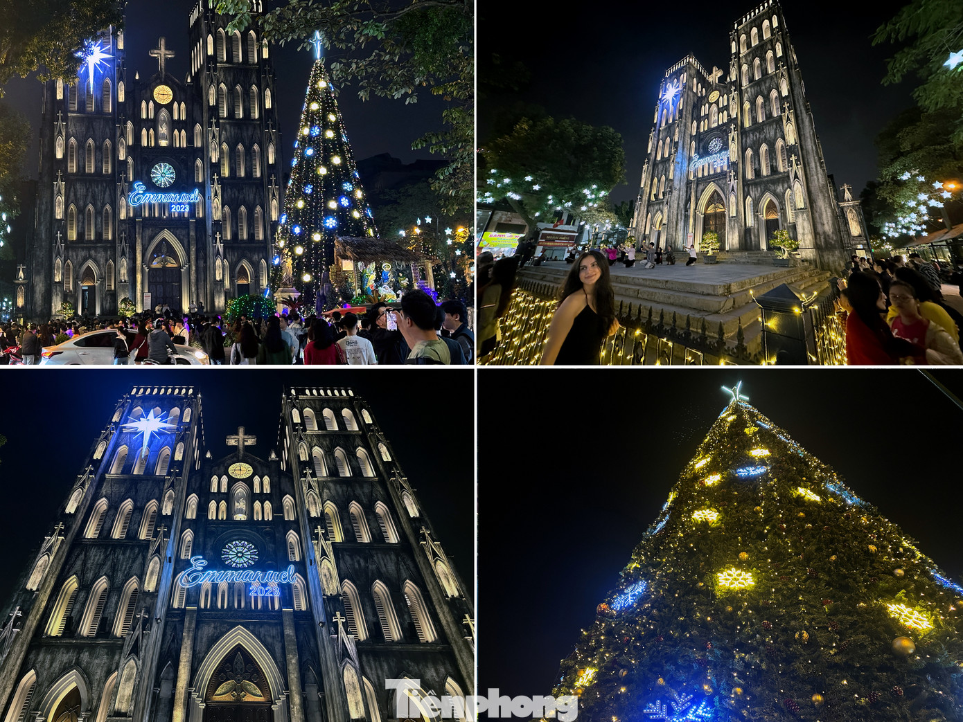 Noel 2023 diễn ra vào Chủ nhật (ngày 24/12) và thứ 2 (ngày 25/12). Năm nay như thường lệ, trước dịp lễ nhiều ngày, Nhà thờ Lớn Hà Nội hay Nhà thờ Chính tòa của Tổng Giáo phận Hà Nội (phố Nhà Chung, Hoàn Kiếm, Hà Nội) được trang hoàng lung linh. Ảnh: Tường Kha