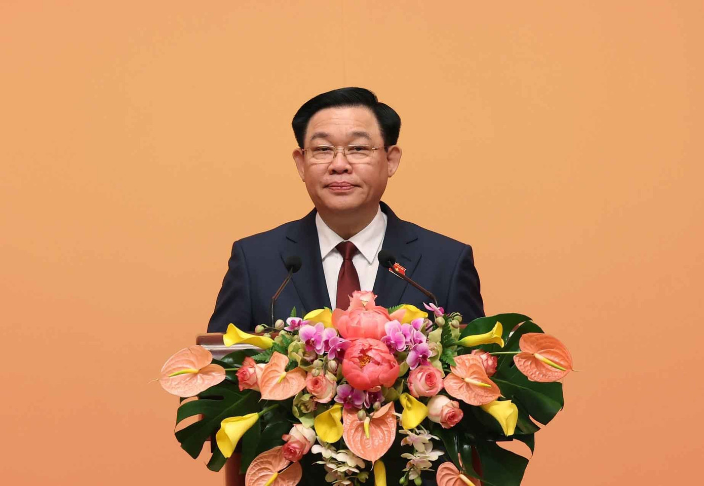 Chủ tịch Quốc hội Vương Đình Huệ phát biểu. Ảnh TTXVN Chủ tịch Quốc hội Vương Đình Huệ phát biểu. Ảnh TTXVN