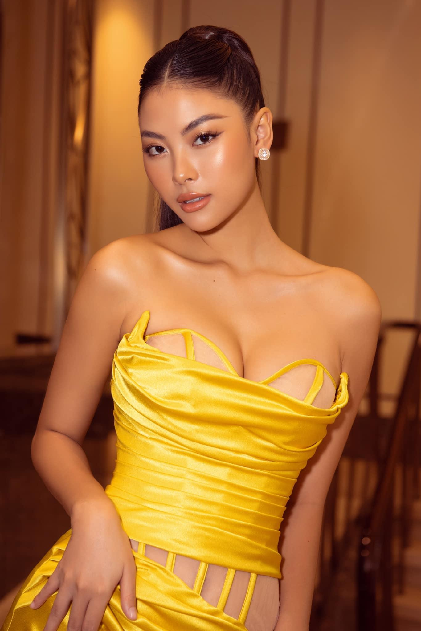 Thiết kế cúp ngực tôn lên vòng 1 đầy đặn, quyến rũ của mỹ nhân xứ Nghệ.