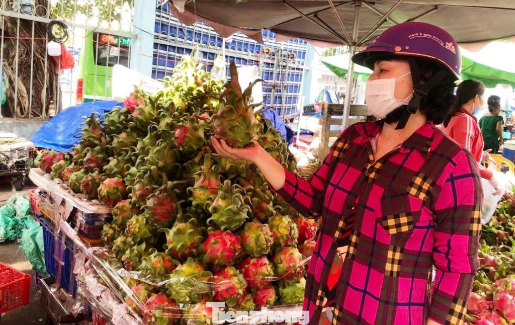 Trưa 6/5, tại nhiều chợ như An Dương Vương (quận Bình Tân), Bà Chiểu (quận Bình Thạnh), Hòa Bình (quận 5)... các loại cây trong nước như thanh long, ổi, bơ, cam... chiếm phần lớn sản lượng ở các quầy hàng. "Giờ bắt đầu vào hè nên trái cây trong nước nhiều lắm, giá lại rất mềm như thanh long ruột trắng, ruột đỏ loại 1 chỉ có giá từ 10.000-15.000 đồng/kg" - bà Minh, chủ sạp trái cây ở chợ Xóm Vôi (quận 5) nói.