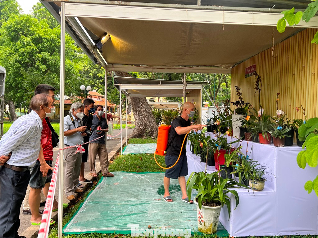 Tại triển lãm, những người yêu hoa lan còn có dịp trao đổi kinh nghiệm về cách chăm sóc, kích hoa và chia sẻ với nhau những loại lan quý hiếm.