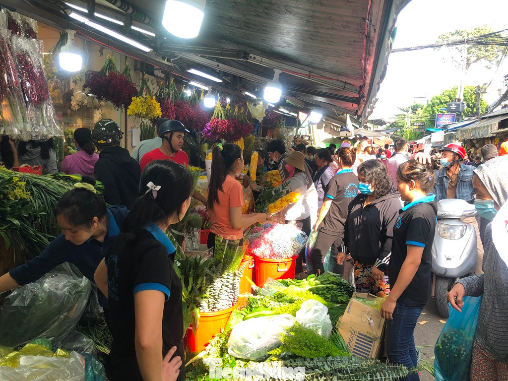 Nhiều tiểu thương quyết định giảm giá sớm để khách dễ mua sắm. Năm nay hoa về nhiều, ngoài hoa trong nước đưa từ các tỉnh Đà Lạt, Hà Nội..., chợ hoa còn bày bán nhiều loại hoa nhập khẩu mới lạ như Mimosa, hồng Ecuador, baby, mẫu đơn... có giá từ 70.000-150.000 đồng/bó, tùy loại. Nhiều tiểu thương quyết định giảm giá sớm để khách dễ mua sắm. Năm nay hoa về nhiều, ngoài hoa trong nước đưa từ các tỉnh Đà Lạt, Hà Nội..., chợ hoa còn bày bán nhiều loại hoa nhập khẩu mới lạ như Mimosa, hồng Ecuador, baby, mẫu đơn... có giá từ 70.000-150.000 đồng/bó, tùy loại.