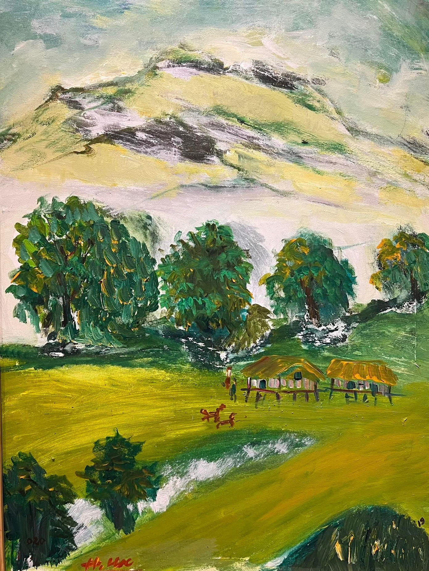 Một trong số bức tranh vẽ thiên nhiên của nhà văn Hữu Ước.