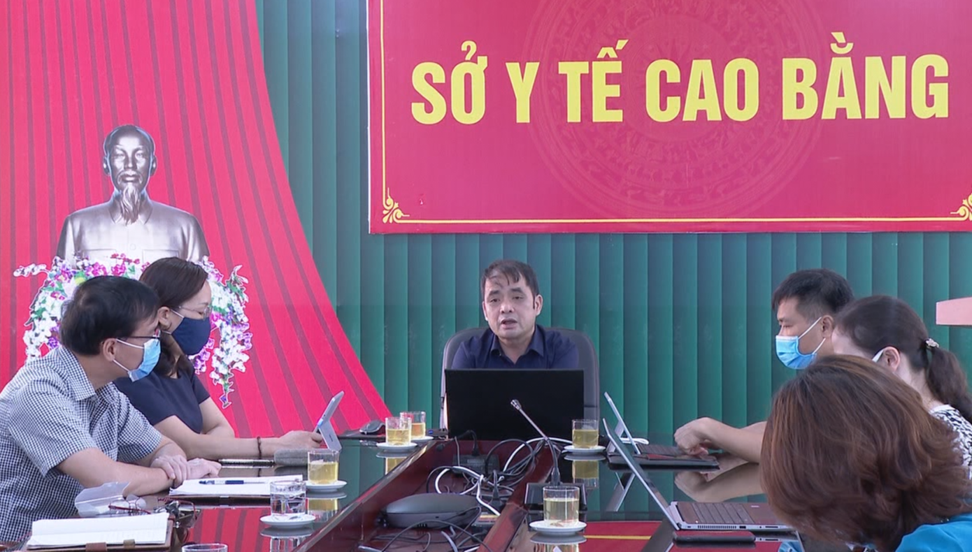 Lãnh đạo Sở Y tế Cao Bằng trong một buổi họp trực tuyến với các đơn vị về tăng cường thực hiện các biện pháp phòng, chống dịch Covid-19. Lãnh đạo Sở Y tế Cao Bằng trong một buổi họp trực tuyến với các đơn vị về tăng cường thực hiện các biện pháp phòng, chống dịch Covid-19.