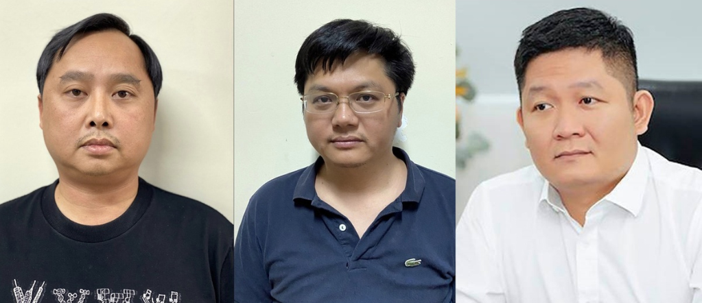 Các bị can Đỗ Đức Nhân, Đỗ Đức Nam và Phạm Thanh Tùng. Các bị can Đỗ Đức Nhân, Đỗ Đức Nam và Phạm Thanh Tùng.