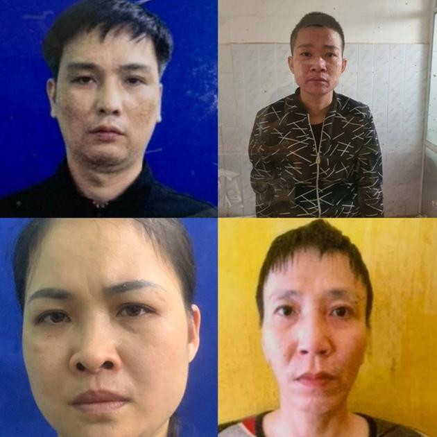 4 đối tượng Hà, Việt, Linh và Nam.