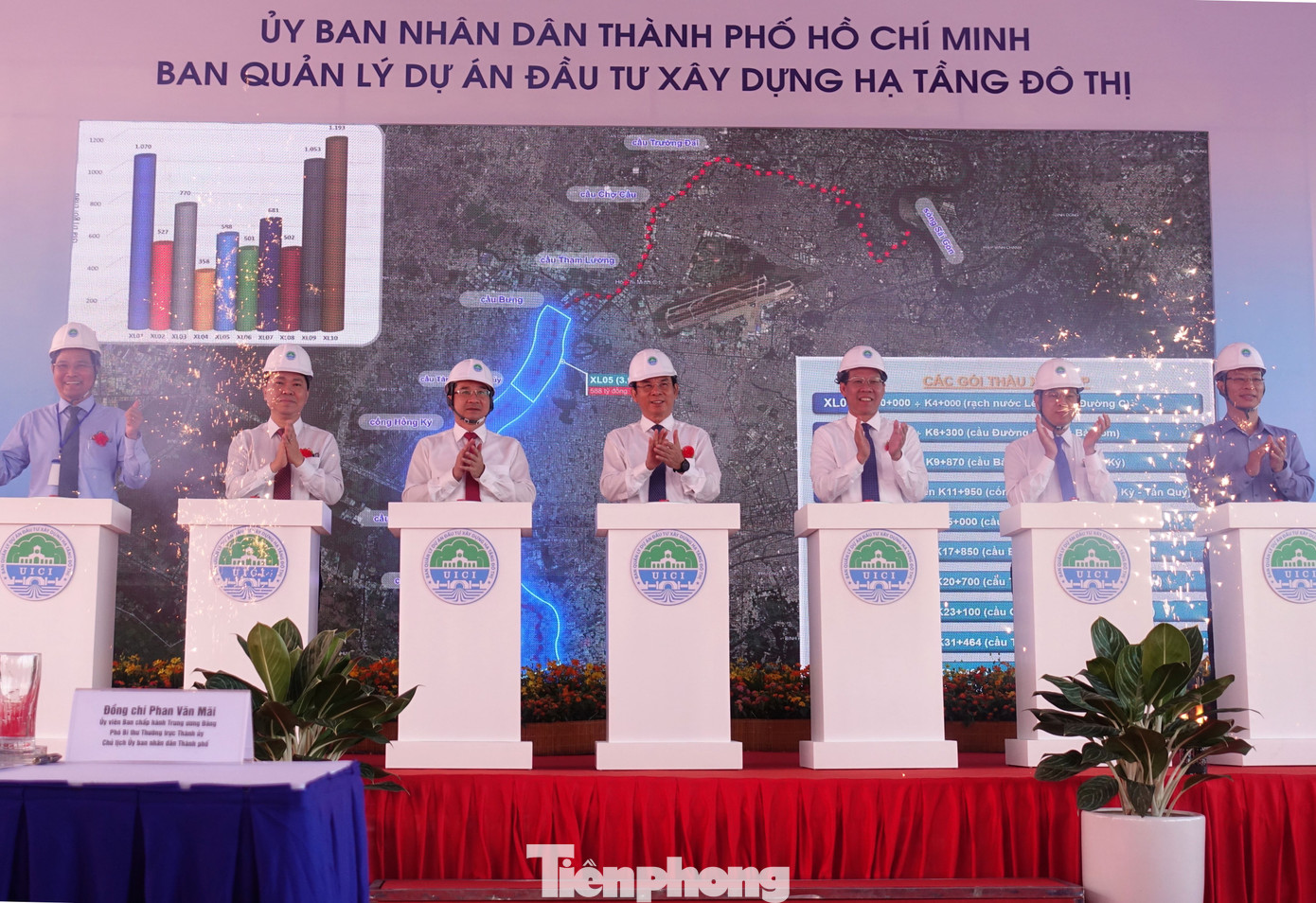 Các đại biểu thực hiện nghi thức khởi công dự án. Các đại biểu thực hiện nghi thức khởi công dự án.