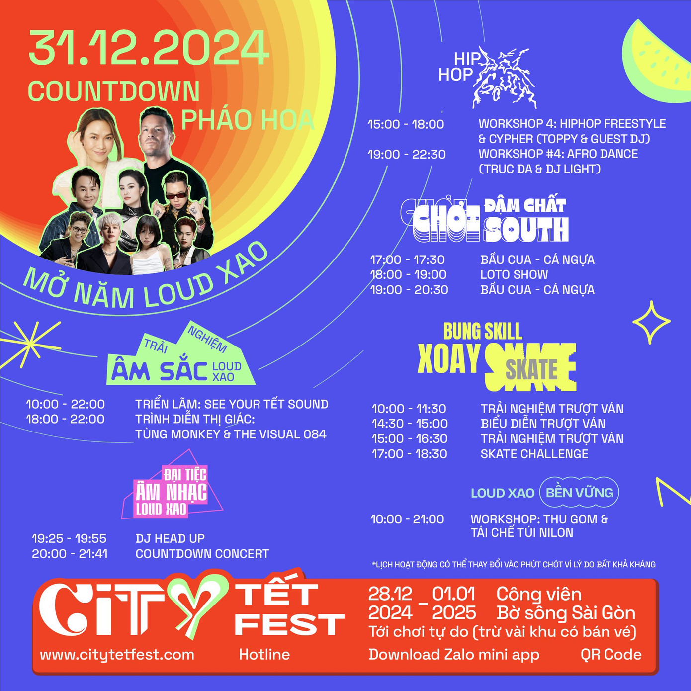 Lịch trình đêm countdown City Tết Fest ngày 31/12. - Ảnh: City Tết Fest.