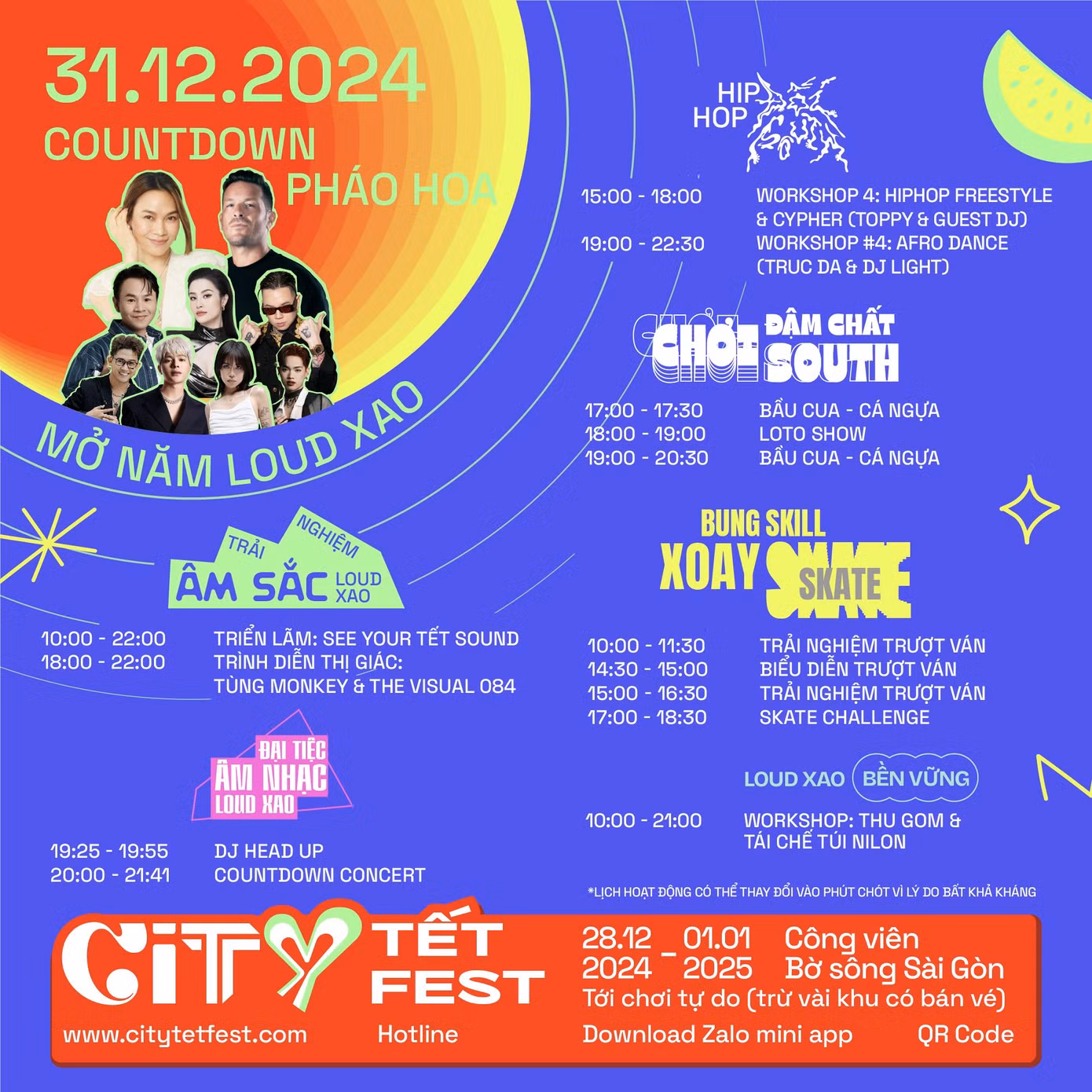 Lịch trình đêm countdown City Tết Fest ngày 31/12. - Ảnh: City Tết Fest.