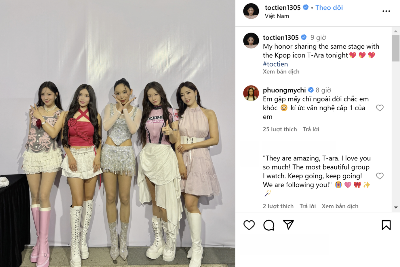 Dòng trạng thái của Tóc Tiên được cộng đồng mạng chú ý, có fan bình luận "gấp 5 lần sự xinh đẹp". Dòng trạng thái của Tóc Tiên được cộng đồng mạng chú ý, có fan bình luận "gấp 5 lần sự xinh đẹp".